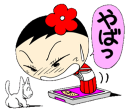 Kokeshi doll of life schoolgirl Hen sticker #5200572