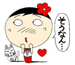 Kokeshi doll of life schoolgirl Hen sticker #5200595