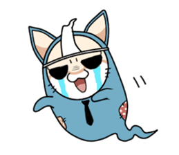 Tie Blue cat sticker #5201125