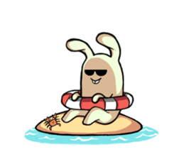 Green rabbit sticker #5201294