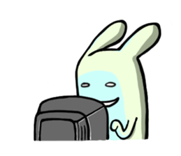 Green rabbit sticker #5201306