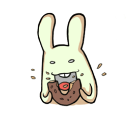 Green rabbit sticker #5201311