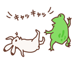 Rabbit and frog sticker #5202582