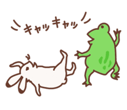 Rabbit and frog sticker #5202582