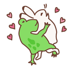 Rabbit and frog sticker #5202585