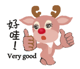 reindeer Daniel is running around world2 sticker #5203060