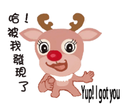 reindeer Daniel is running around world2 sticker #5203066