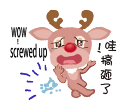 reindeer Daniel is running around world2 sticker #5203070