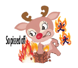 reindeer Daniel is running around world2 sticker #5203072