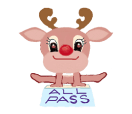 reindeer Daniel is running around world2 sticker #5203077