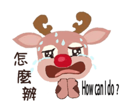 reindeer Daniel is running around world2 sticker #5203079