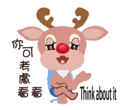 reindeer Daniel is running around world2 sticker #5203080