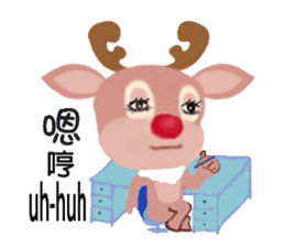 reindeer Daniel is running around world2 sticker #5203085
