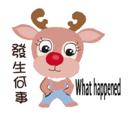 reindeer Daniel is running around world2 sticker #5203086