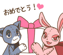 Tsundere rabbit and cat Azatoi sticker #5203283