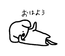 White Doggy loafs around at home. sticker #5204862
