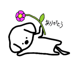 White Doggy loafs around at home. sticker #5204865