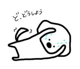 White Doggy loafs around at home. sticker #5204868