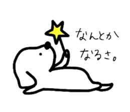 White Doggy loafs around at home. sticker #5204870