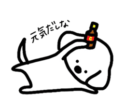White Doggy loafs around at home. sticker #5204871