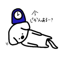 White Doggy loafs around at home. sticker #5204872