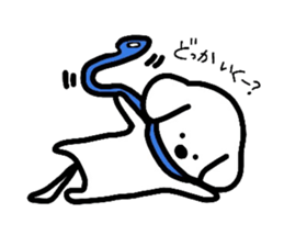 White Doggy loafs around at home. sticker #5204873
