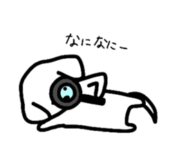 White Doggy loafs around at home. sticker #5204875