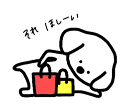 White Doggy loafs around at home. sticker #5204876