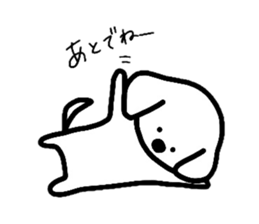 White Doggy loafs around at home. sticker #5204877