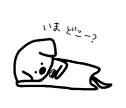 White Doggy loafs around at home. sticker #5204878