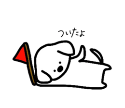 White Doggy loafs around at home. sticker #5204880