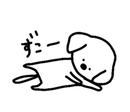 White Doggy loafs around at home. sticker #5204881