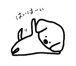 White Doggy loafs around at home. sticker #5204888