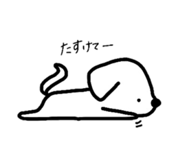 White Doggy loafs around at home. sticker #5204889