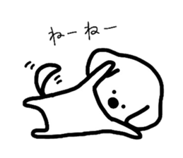 White Doggy loafs around at home. sticker #5204891