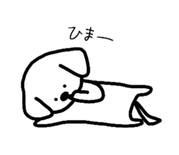 White Doggy loafs around at home. sticker #5204892