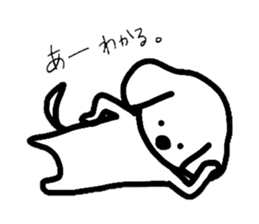 White Doggy loafs around at home. sticker #5204894