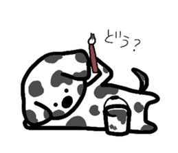 White Doggy loafs around at home. sticker #5204898