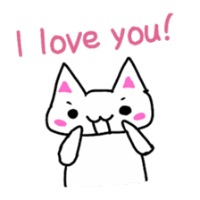 White cat(love ver.) sticker #5205506