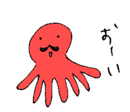 Prettty Mustache Octopus sticker #5215604