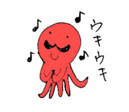 Prettty Mustache Octopus sticker #5215607