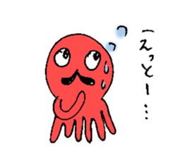 Prettty Mustache Octopus sticker #5215610