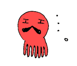 Prettty Mustache Octopus sticker #5215614