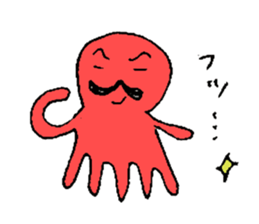Prettty Mustache Octopus sticker #5215626