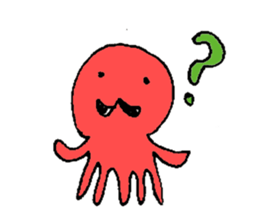 Prettty Mustache Octopus sticker #5215627