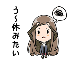 Exhausted Girl sticker #5217011