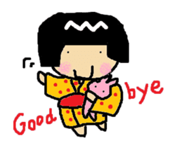 Japanese girl "bobbed-chan" sticker #5217223