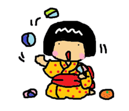 Japanese girl "bobbed-chan" sticker #5217234