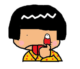 Japanese girl "bobbed-chan" sticker #5217236