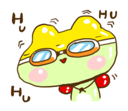 Swimming cap Frog by owabird sticker #5220411